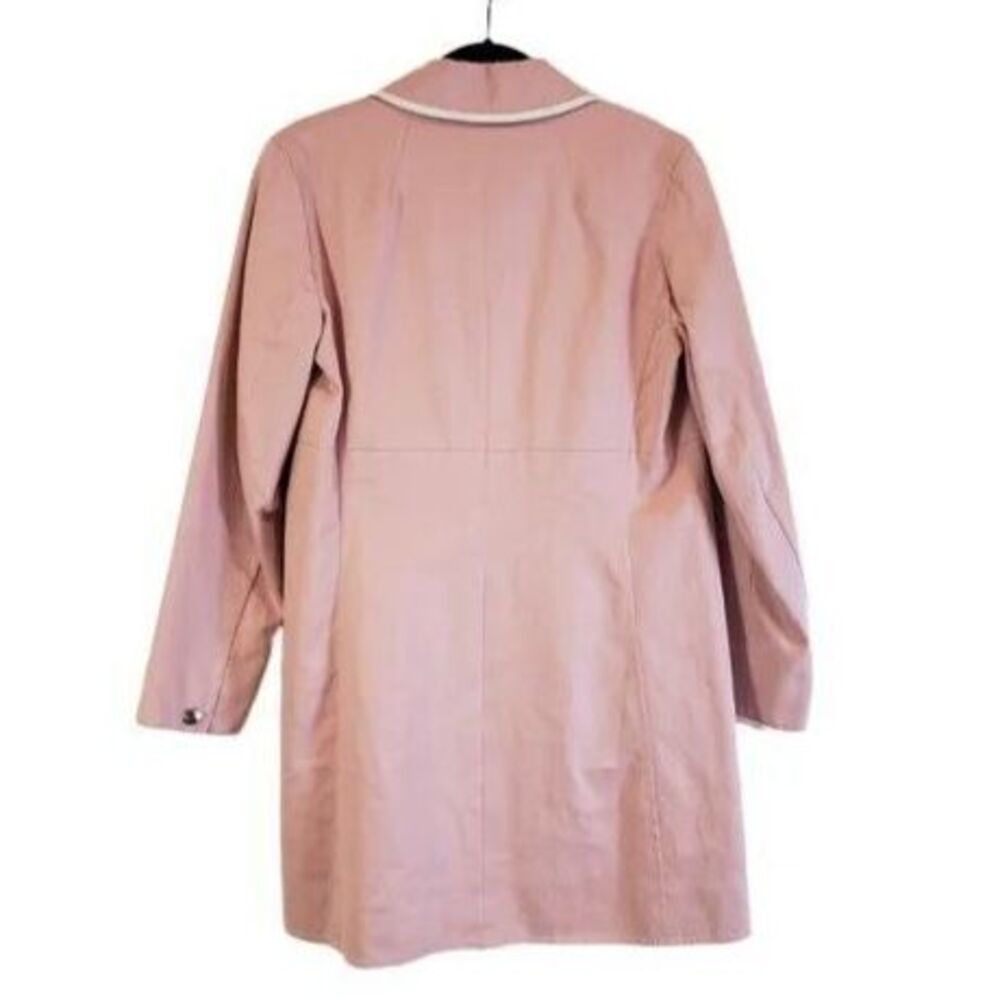 Coach Pink Vintage Coquette Pastelcore Leather Trim Trench Walking Coat - Picture 4 of 8